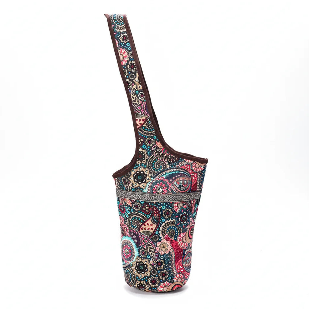 Boho Canvas Tote Yoga Bag With Front Pocket