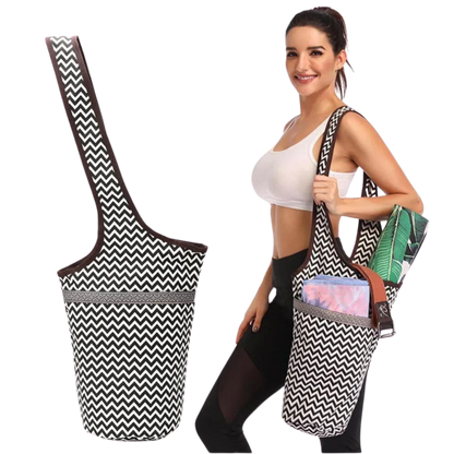 Boho Canvas Tote Yoga Bag With Front Pocket