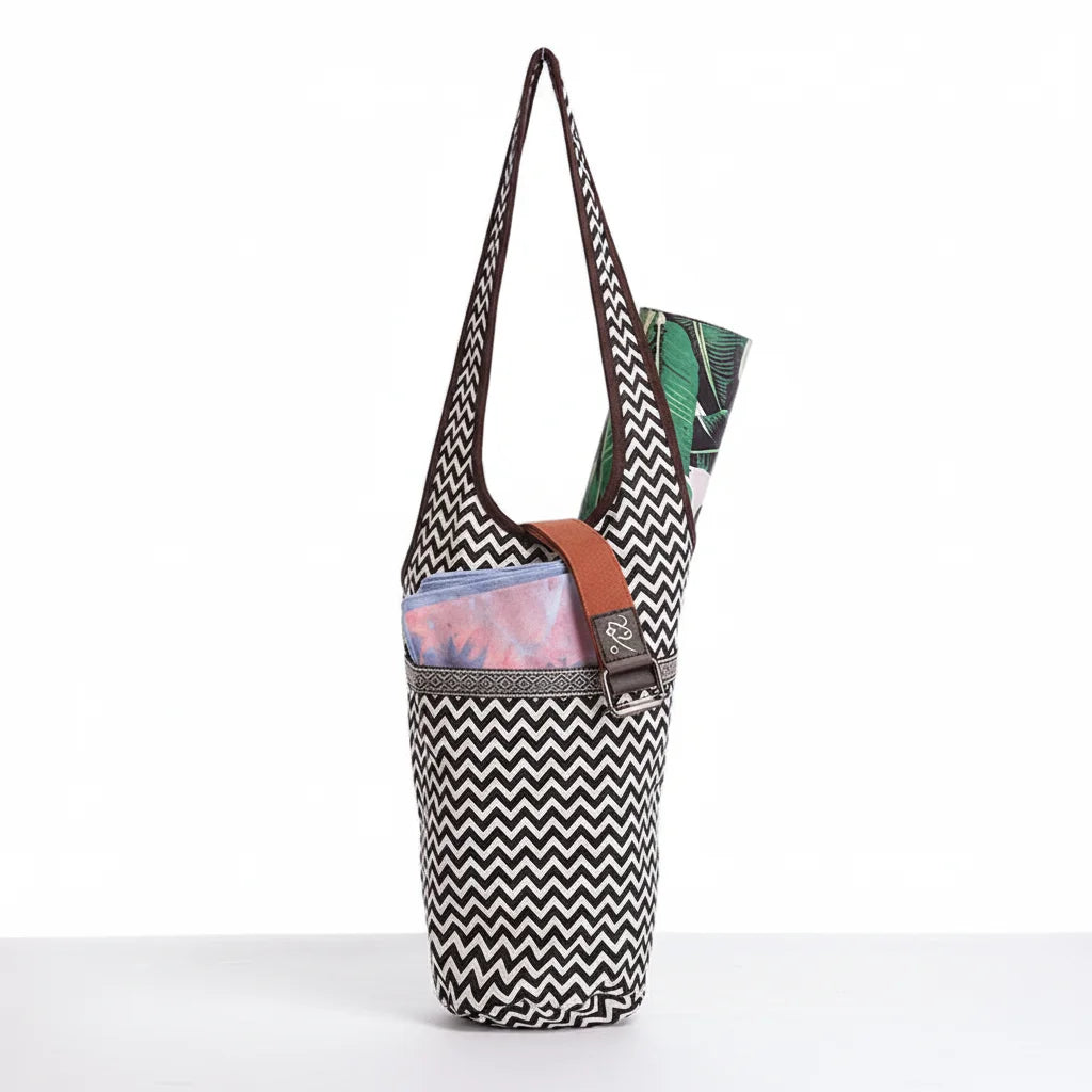 Boho Canvas Tote Yoga Bag With Front Pocket