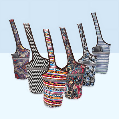 Boho Canvas Tote Yoga Bag With Front Pocket