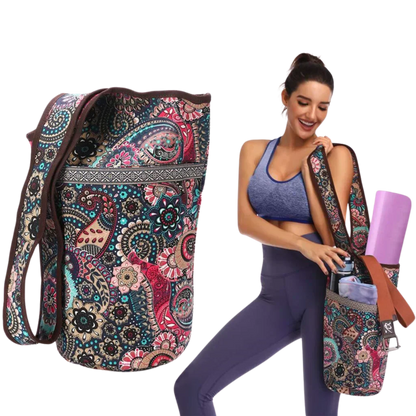 Boho Canvas Tote Yoga Bag With Front Pocket