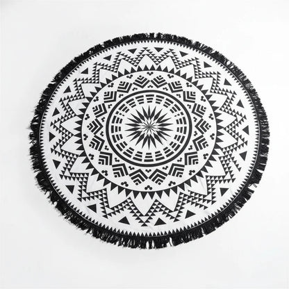 Boho Fringe Round Yoga Rug For Outdoor Practice - Style