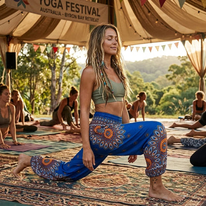 Boho Pants For Woman With Elastic Waist Comfort