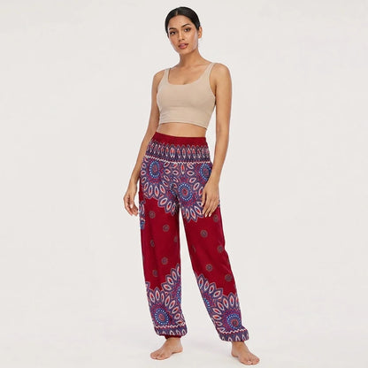 Boho Pants For Woman With Elastic Waist Comfort