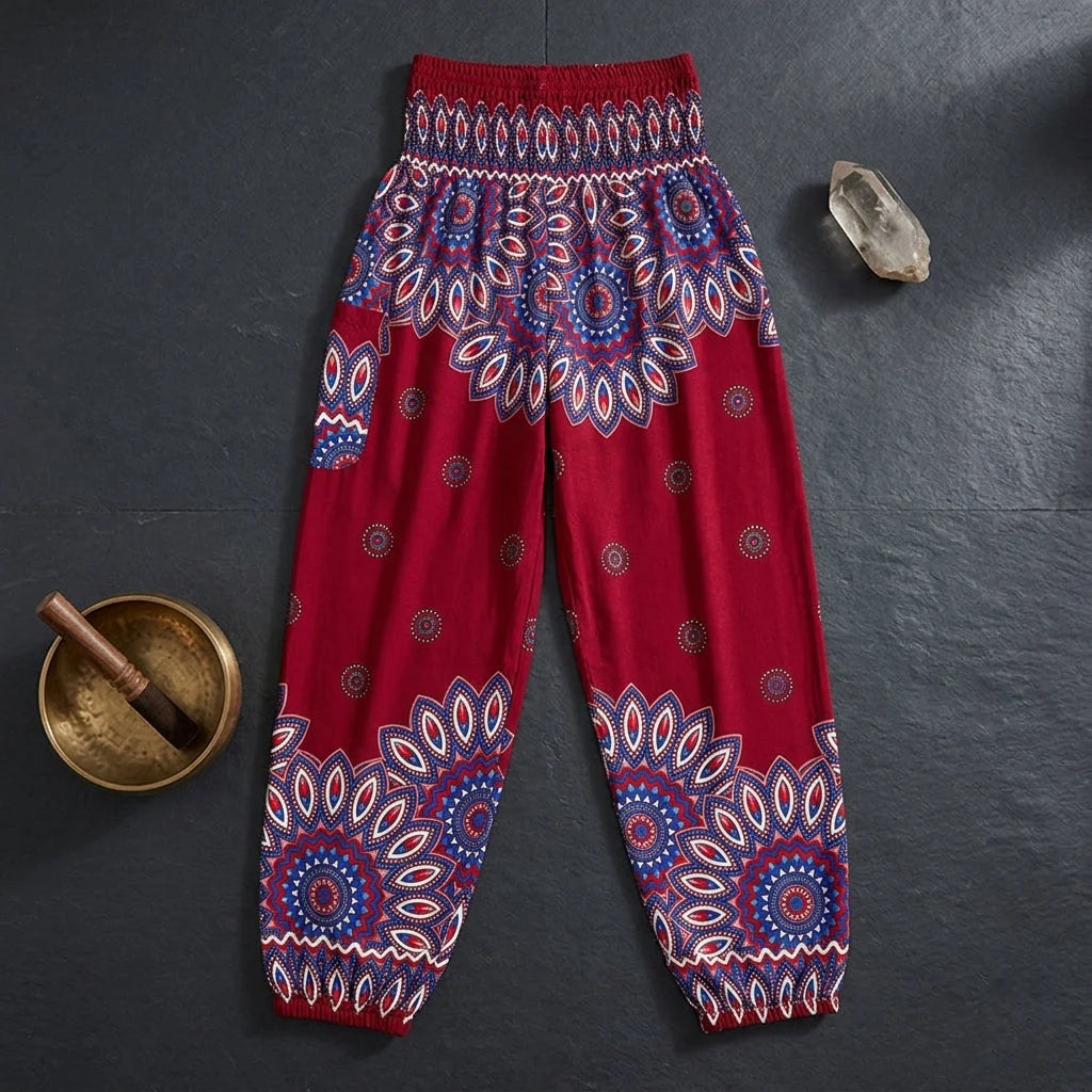 Boho Pants For Woman With Elastic Waist Comfort