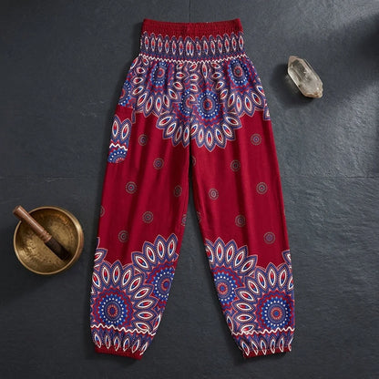 Boho Pants For Woman With Elastic Waist Comfort