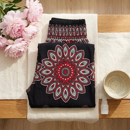 Boho Pants For Woman With Elastic Waist Comfort