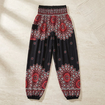 Boho Pants For Woman With Elastic Waist Comfort