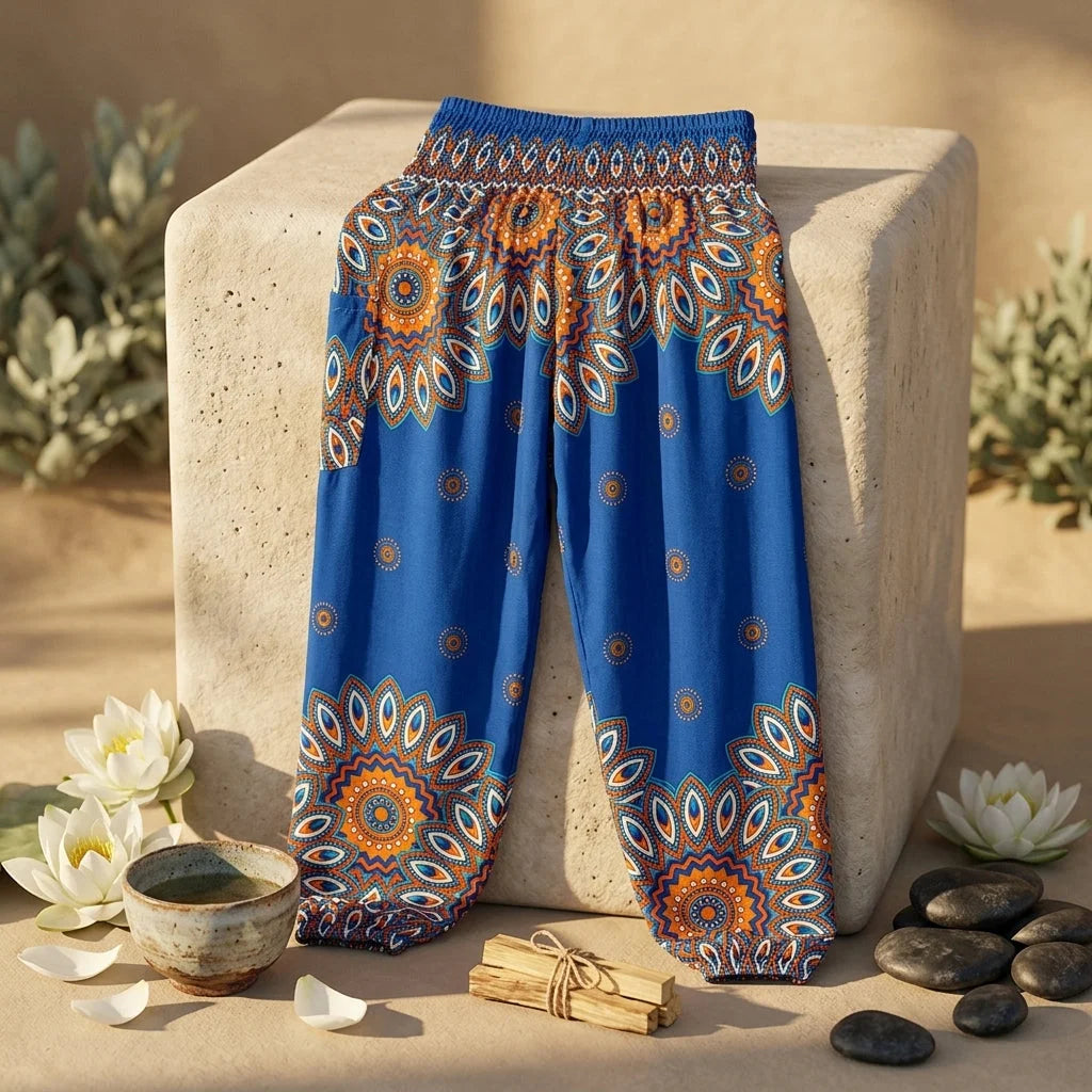 Boho Pants For Woman With Elastic Waist Comfort