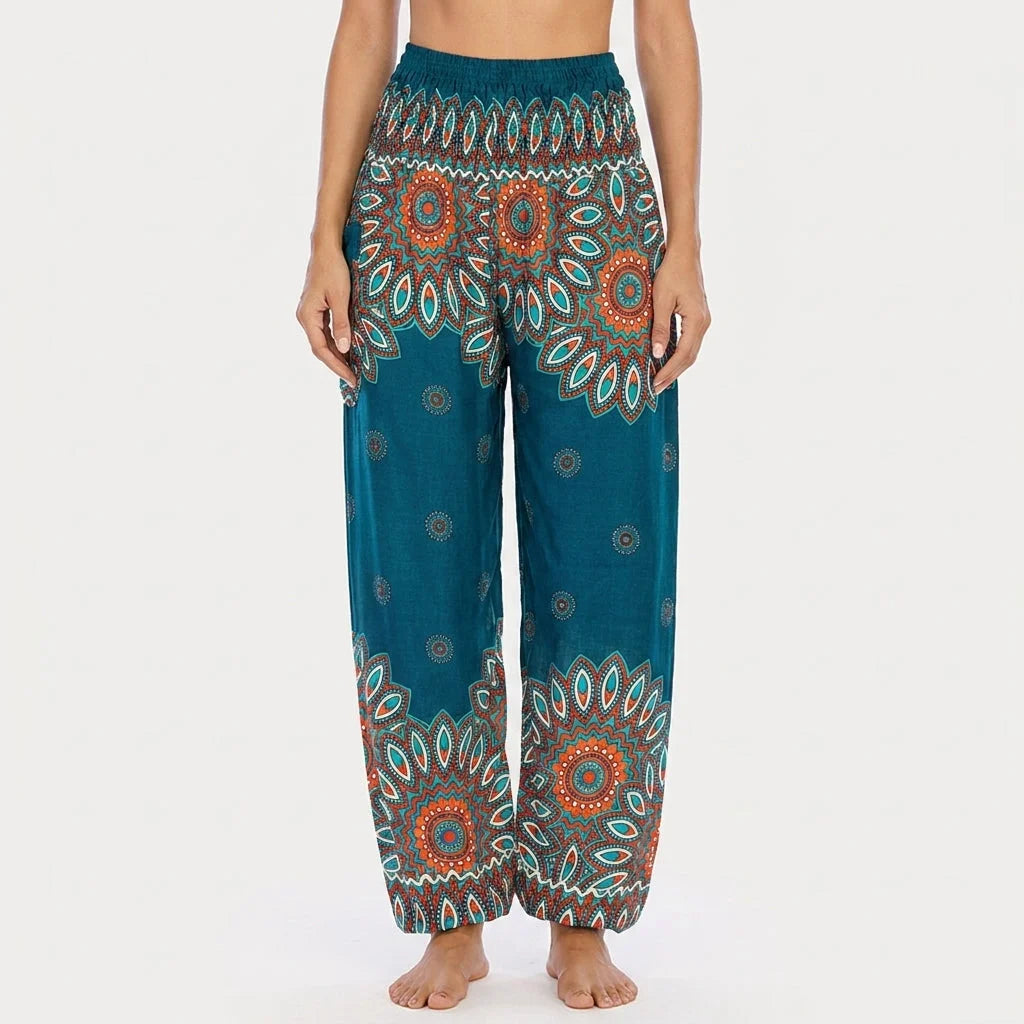 Boho Pants For Woman With Elastic Waist Comfort