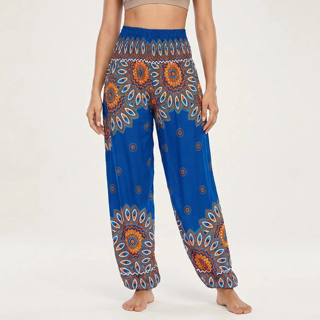 Boho Pants For Woman With Elastic Waist Comfort