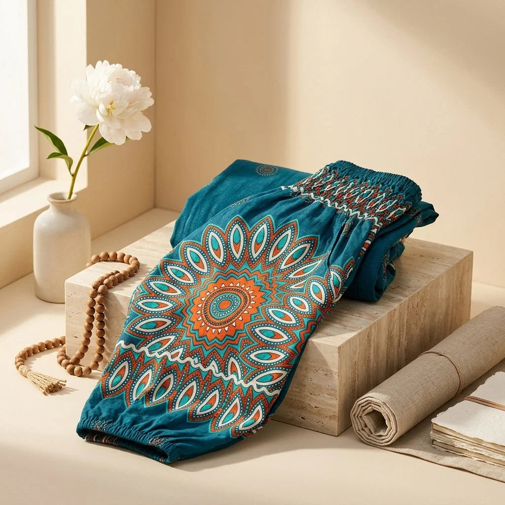 Boho Pants For Woman With Elastic Waist Comfort