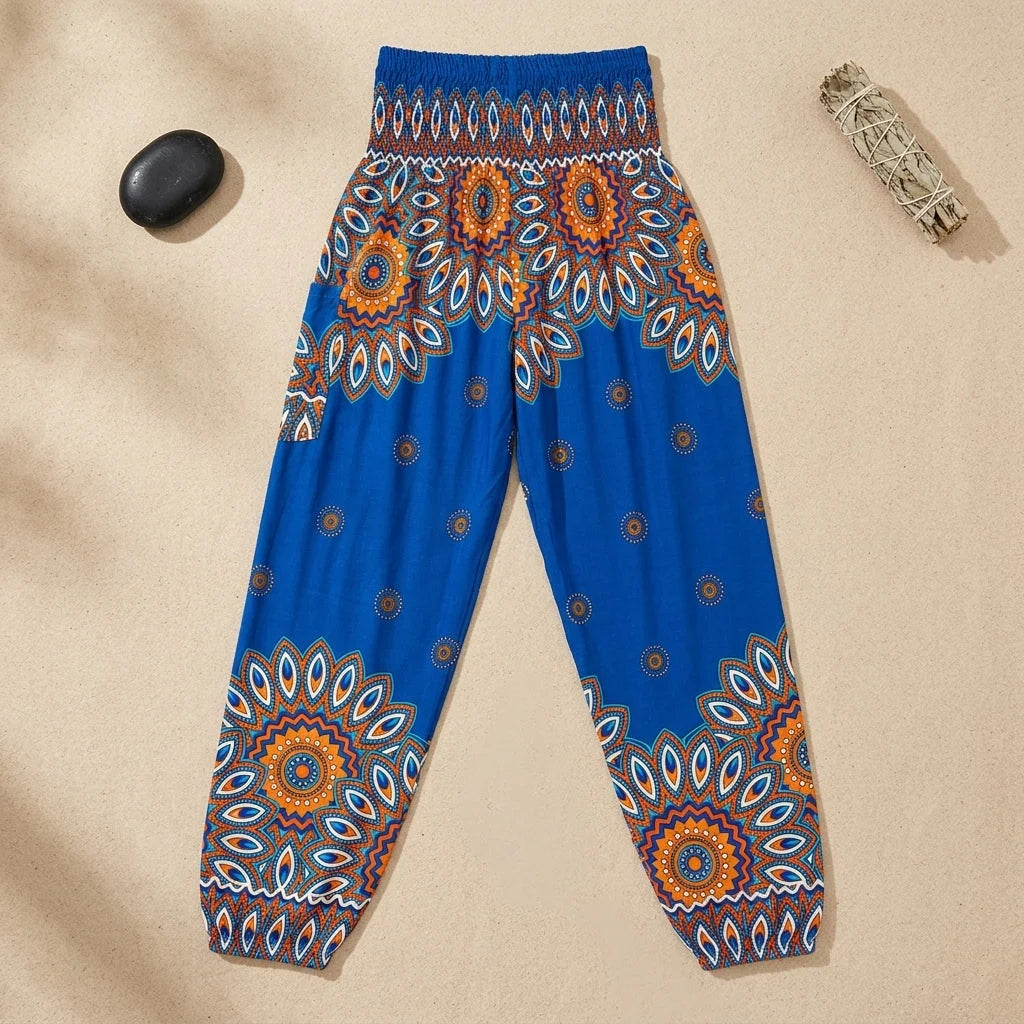 Boho Pants For Woman With Elastic Waist Comfort