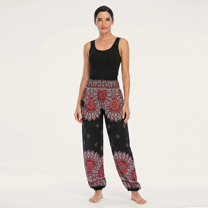 Boho Pants For Woman With Elastic Waist Comfort