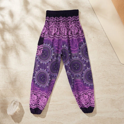 Boho Pants Womens High Waist Cotton Trousers