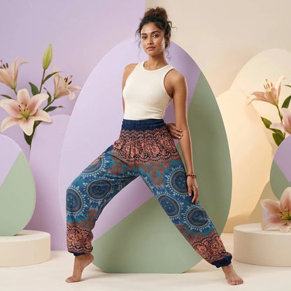 Boho Pants Womens High Waist Cotton Trousers