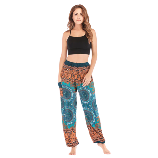 Boho Pants Womens High Waist Cotton Trousers