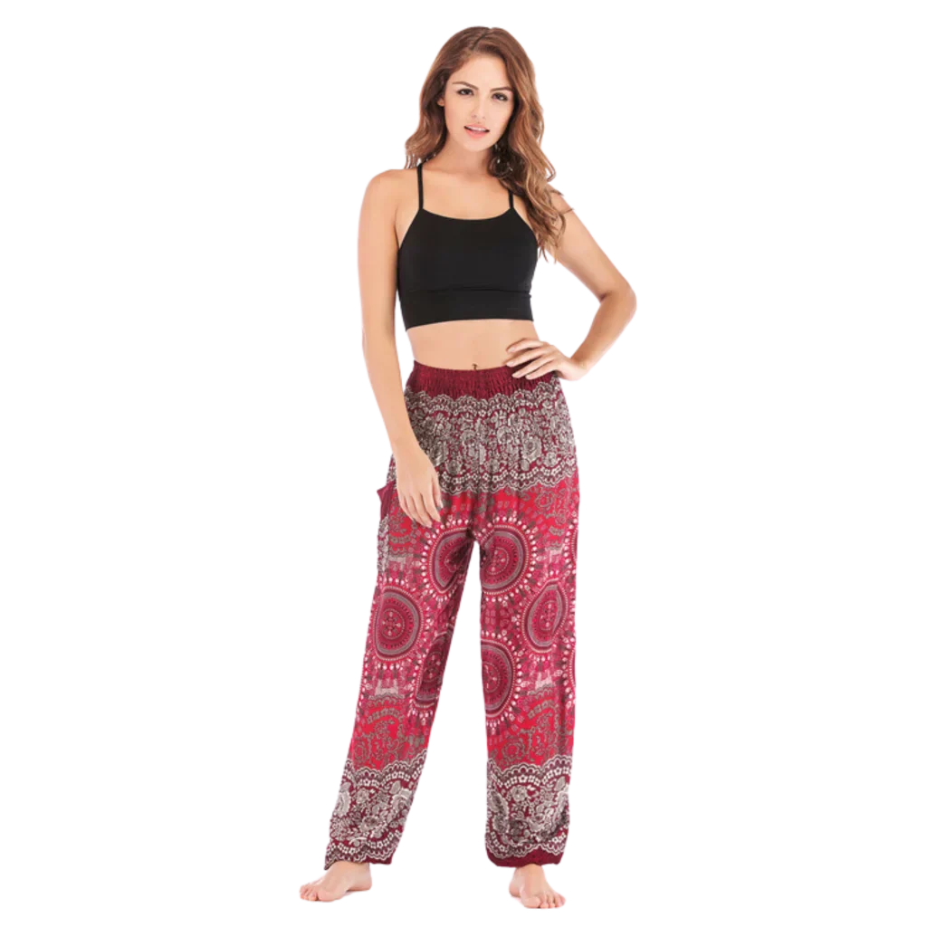 Boho Pants Womens High Waist Cotton Trousers