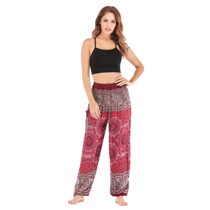 Boho Pants Womens High Waist Cotton Trousers
