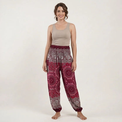 Boho Pants Womens High Waist Cotton Trousers