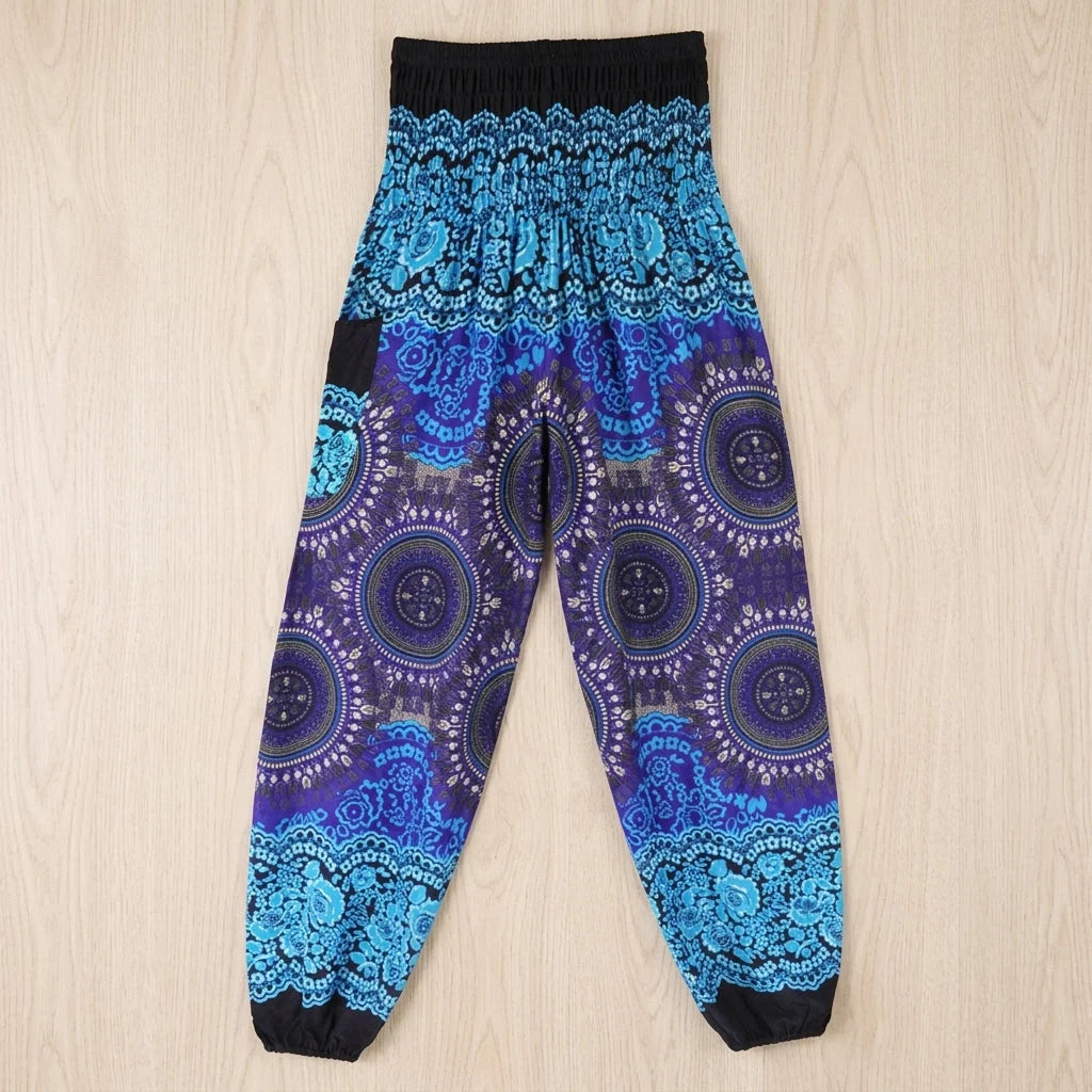 Boho Pants Womens High Waist Cotton Trousers