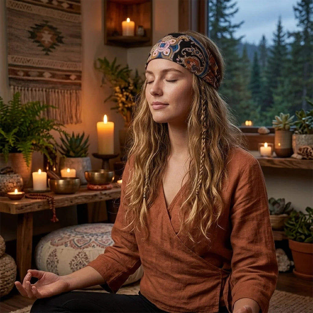 Boho Print Head Band For Women Sports And Wellness