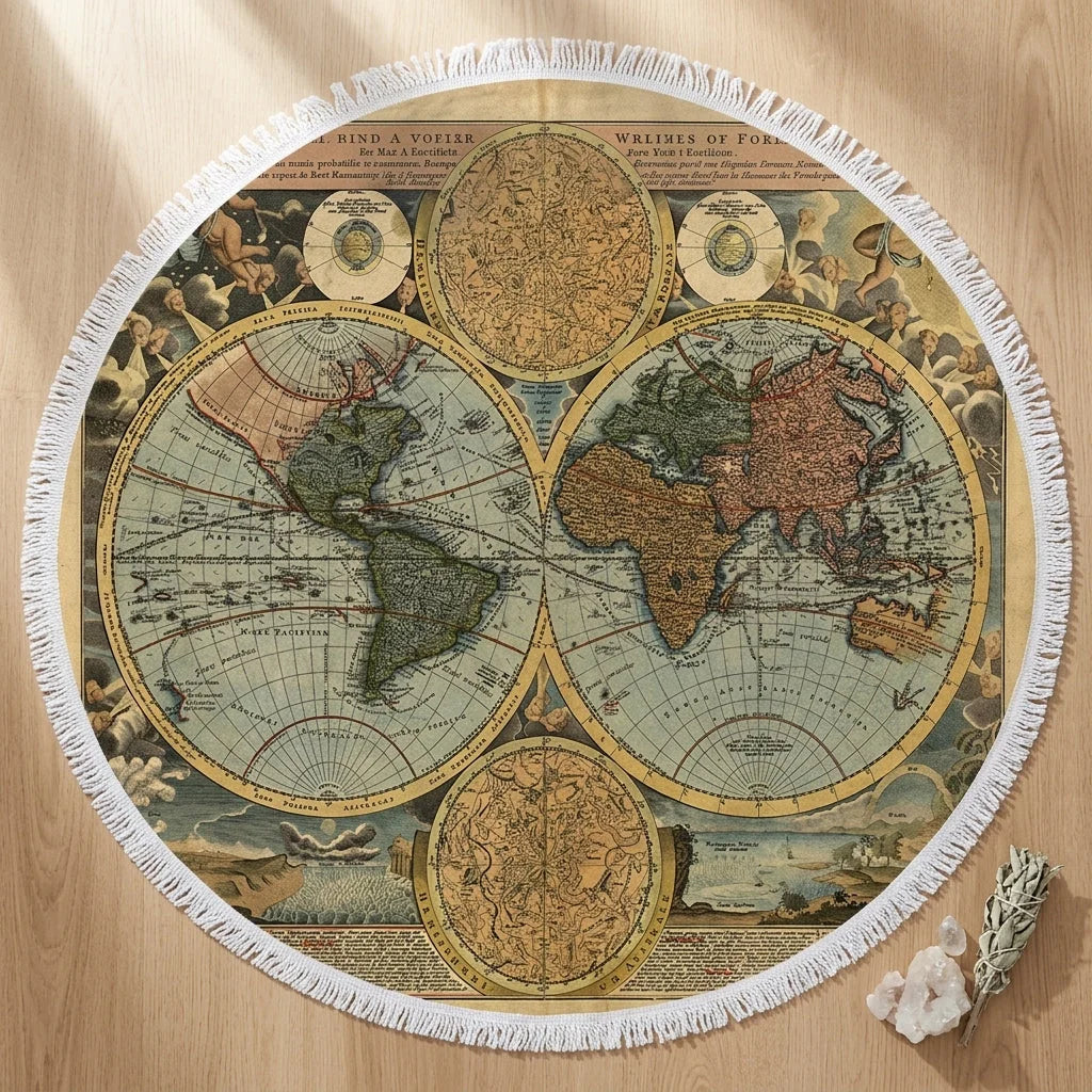 Boho Round Yoga Mat Carpet With Tassels