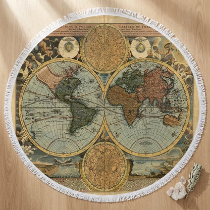 Boho Round Yoga Mat Carpet With Tassels