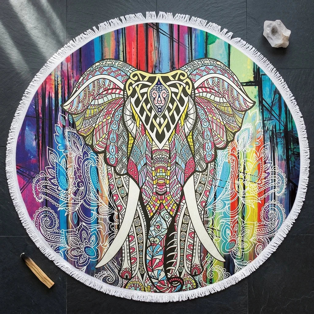 Boho Round Yoga Mat Carpet With Tassels