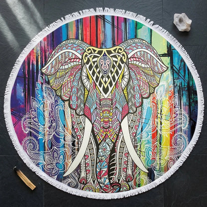 Boho Round Yoga Mat Carpet With Tassels