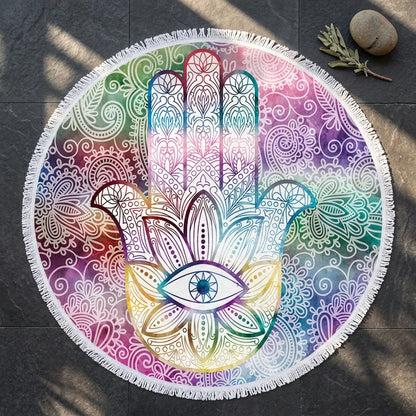 Boho Round Yoga Mat Carpet With Tassels