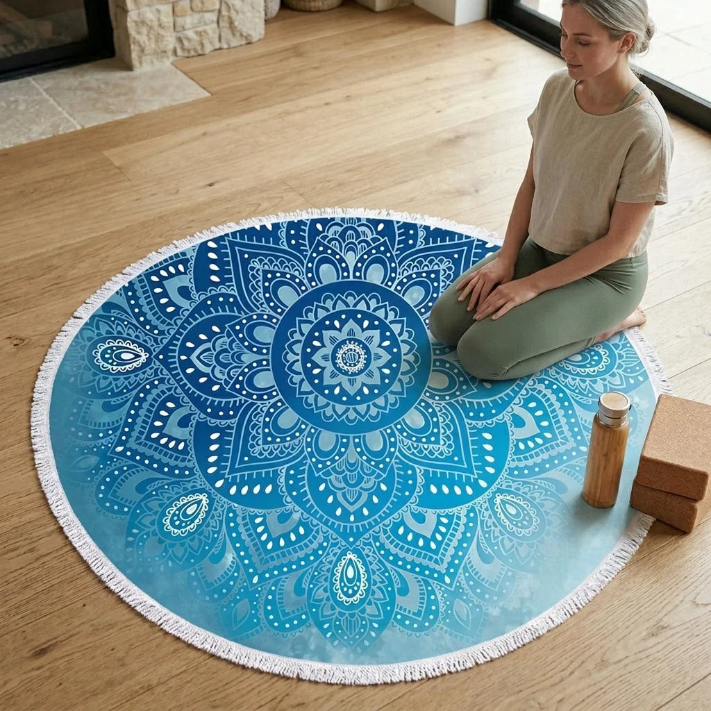 Boho Round Yoga Mat Carpet With Tassels