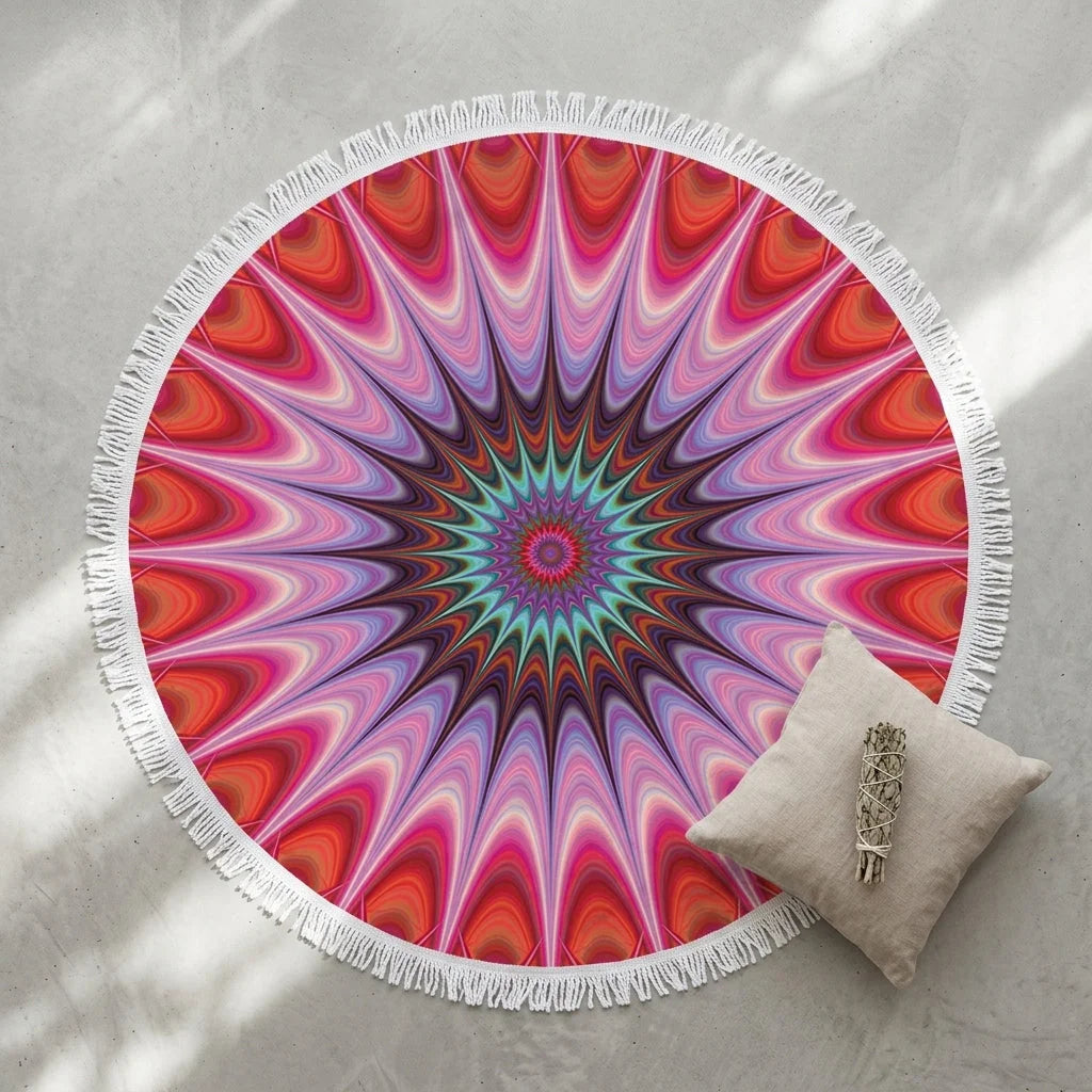 Boho Round Yoga Mat Carpet With Tassels