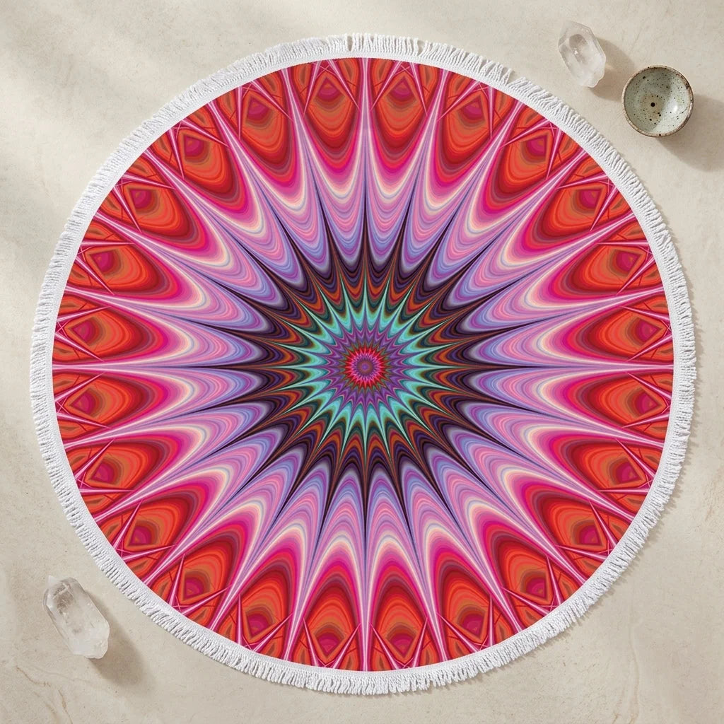 Boho Round Yoga Mat Carpet With Tassels