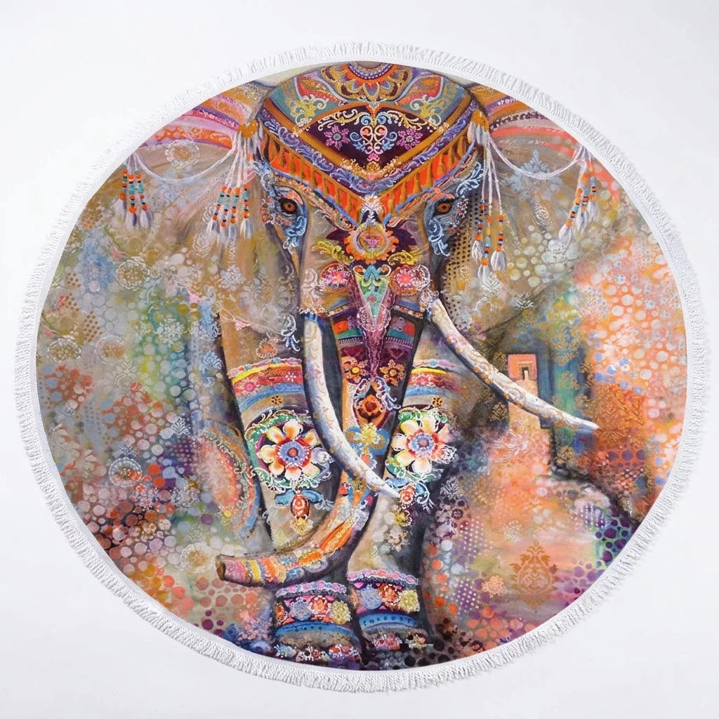 Boho Round Yoga Mat Carpet With Tassels