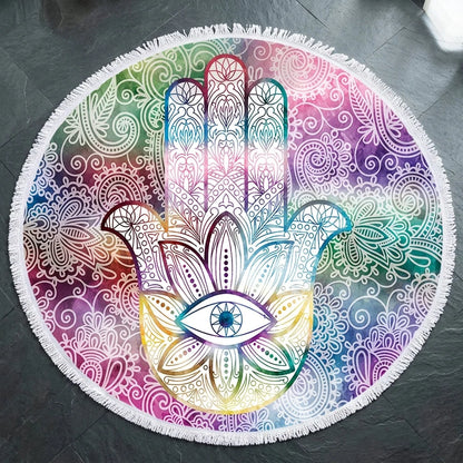 Boho Round Yoga Mat Carpet With Tassels