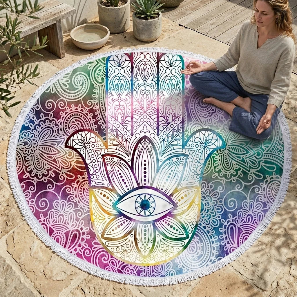 Boho Round Yoga Mat Carpet With Tassels
