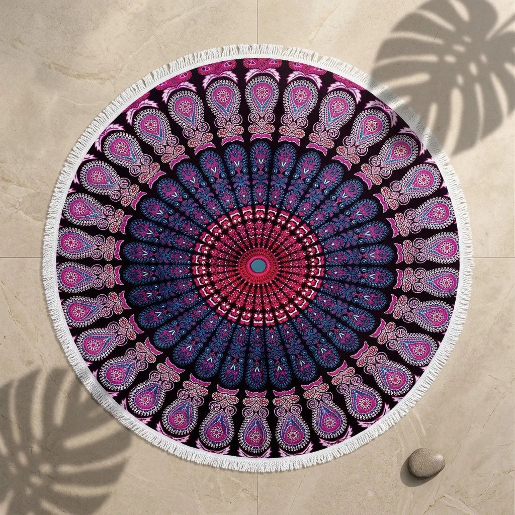 Boho Round Yoga Mat Carpet With Tassels