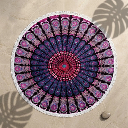 Boho Round Yoga Mat Carpet With Tassels
