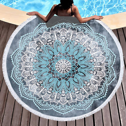Boho Round Yoga Mat Carpet With Tassels - Style I / 150x150 cm