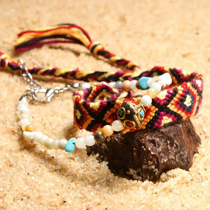 Boho Woven Beachy Anklets For Yoga & Travel
