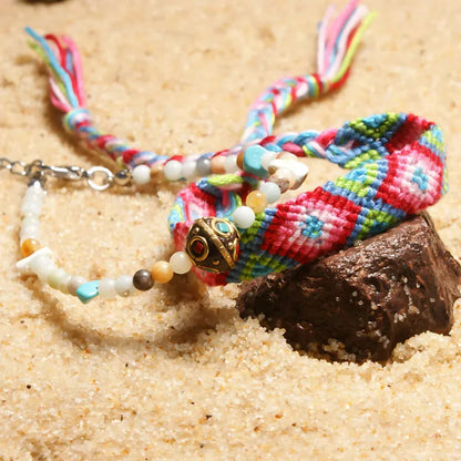 Boho Woven Beachy Anklets For Yoga & Travel - E