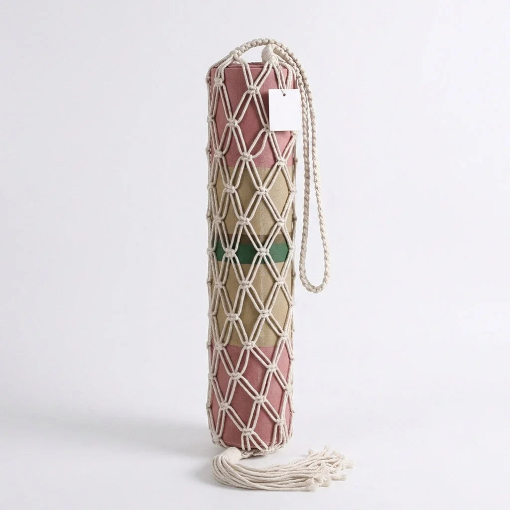 Boho Yoga Matt Holder With Handwoven Tassel Design