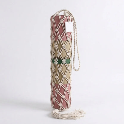 Boho Yoga Matt Holder With Handwoven Tassel Design