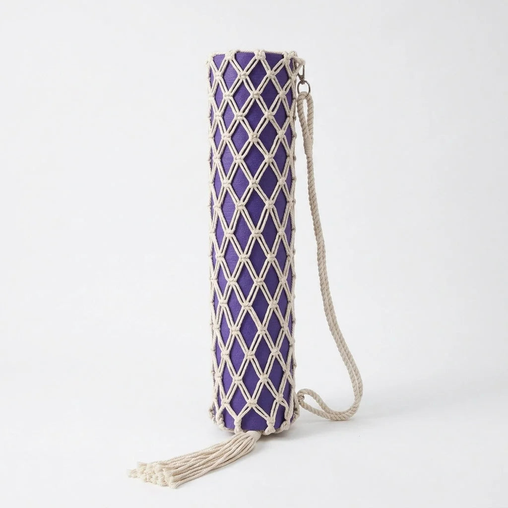 Boho Yoga Matt Holder With Handwoven Tassel Design