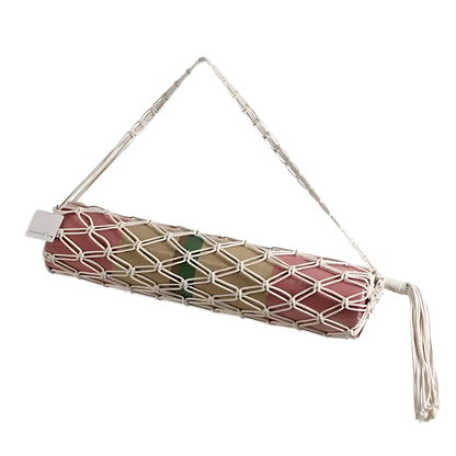 Boho Yoga Matt Holder With Handwoven Tassel Design - C