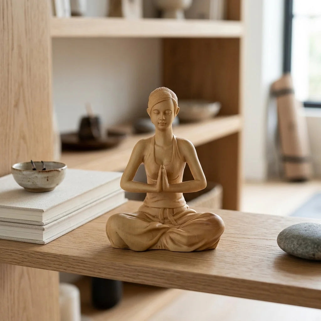 Boxwood Meditation Sculpture For Modern Zen Spaces