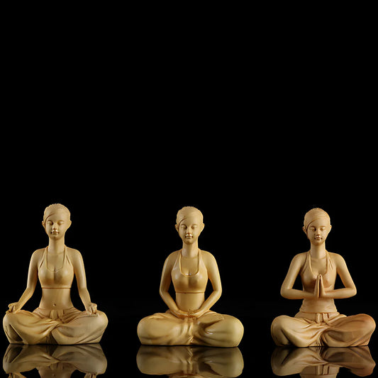Boxwood Meditation Sculpture For Modern Zen Spaces