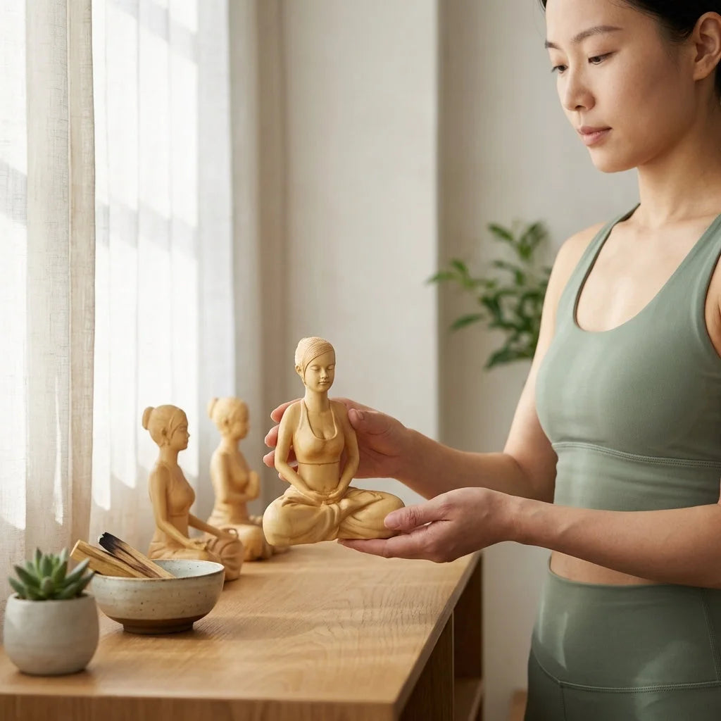 Boxwood Meditation Sculpture For Modern Zen Spaces