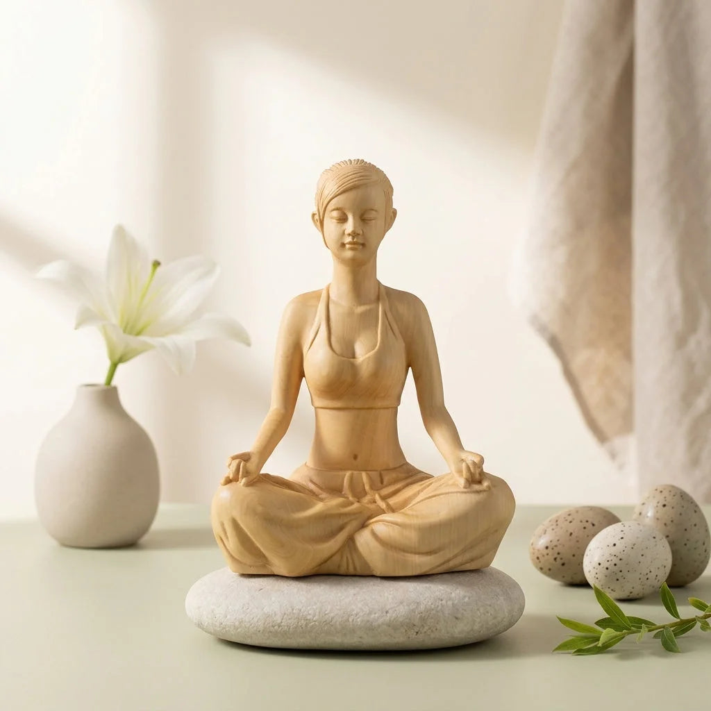 Boxwood Meditation Sculpture For Modern Zen Spaces